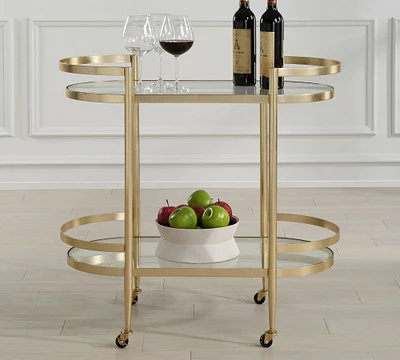 Masonic Metal Bar Cart (33.5")