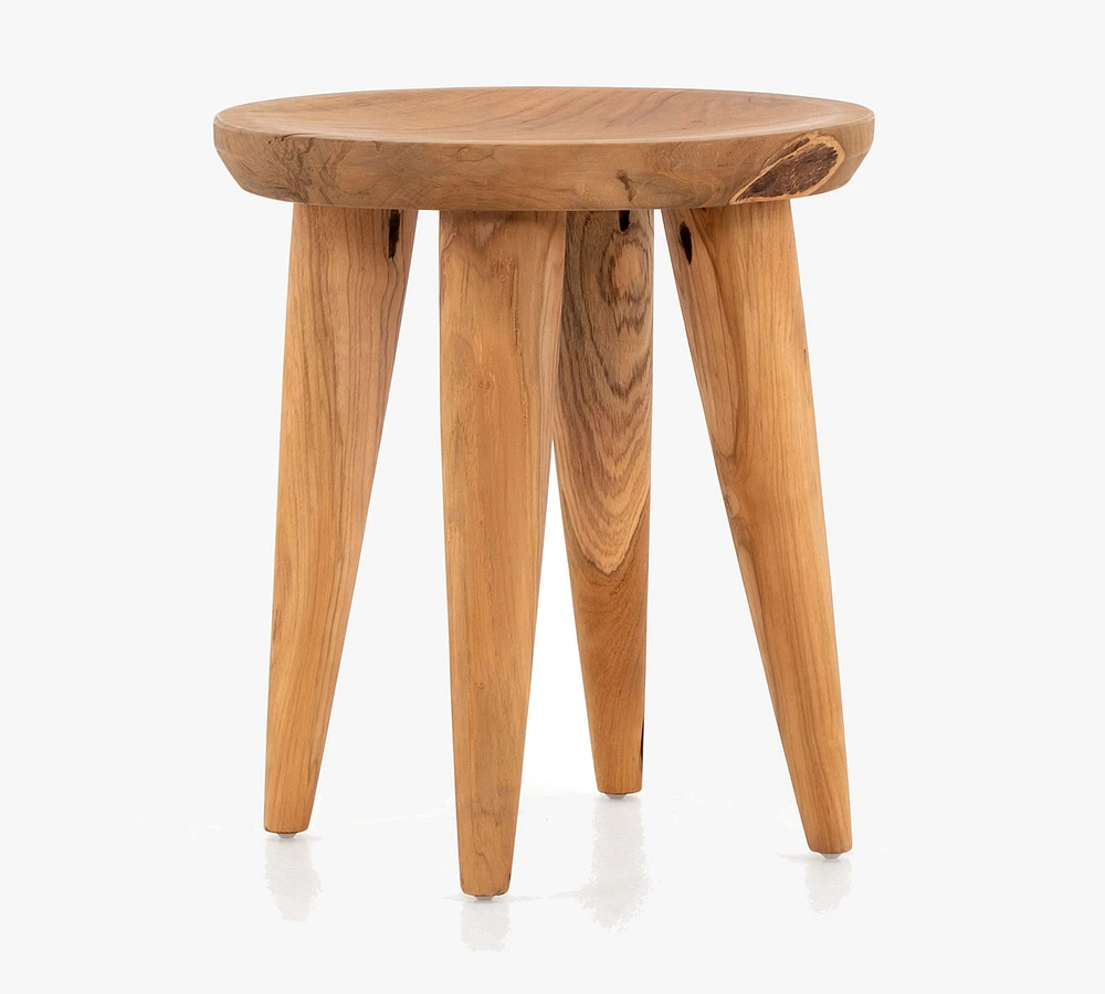 Zander Teak Round Outdoor End Table (18")