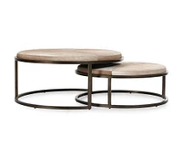 Veka Round Hair on Hide Nesting Coffee Tables