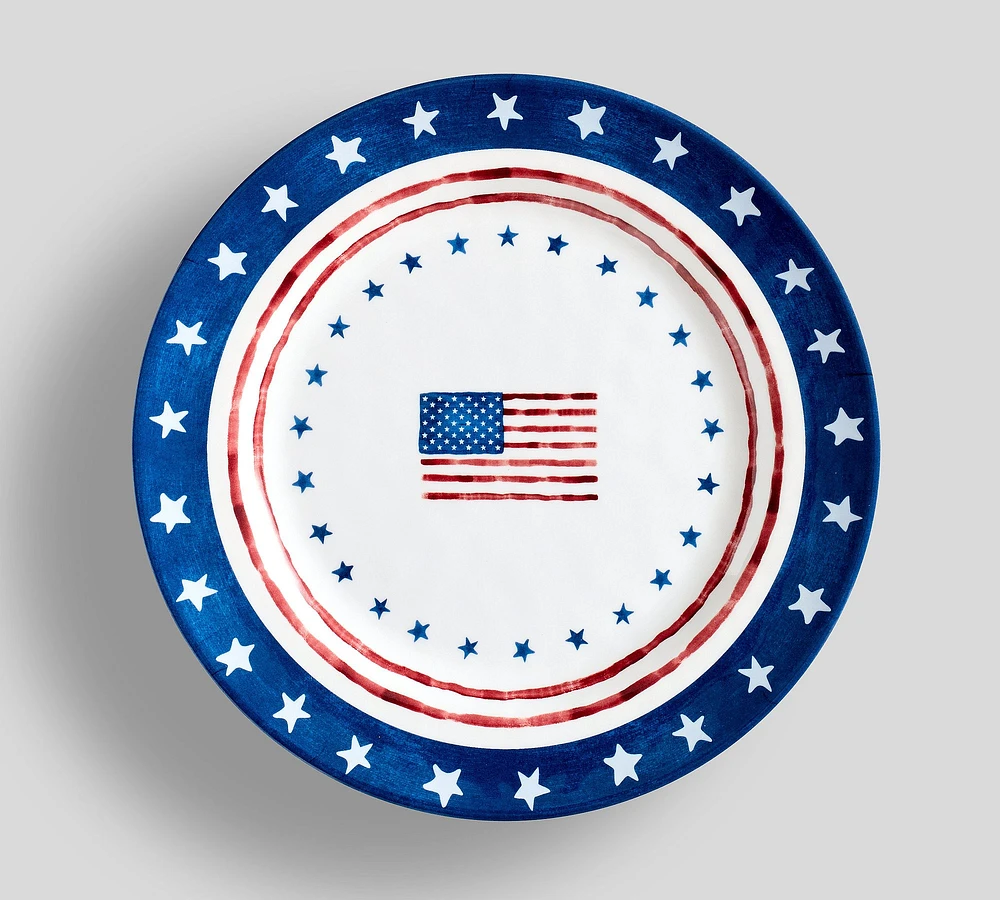 Cabana Americana Bunting Outdoor Melamine Salad Plates - Set of 4