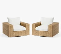 Kostas Wicker Swivel Outdoor Lounge Chair