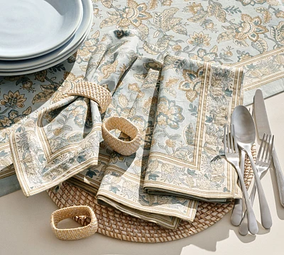 Brooke Block Print Cotton Napkins