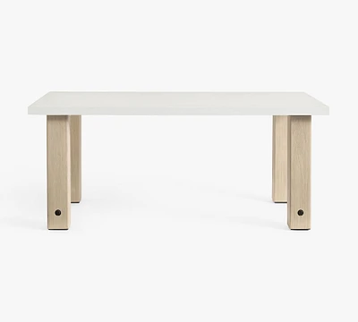 Abbott Concrete & Acacia Petite Chunky Leg Outdoor Dining Table (72")