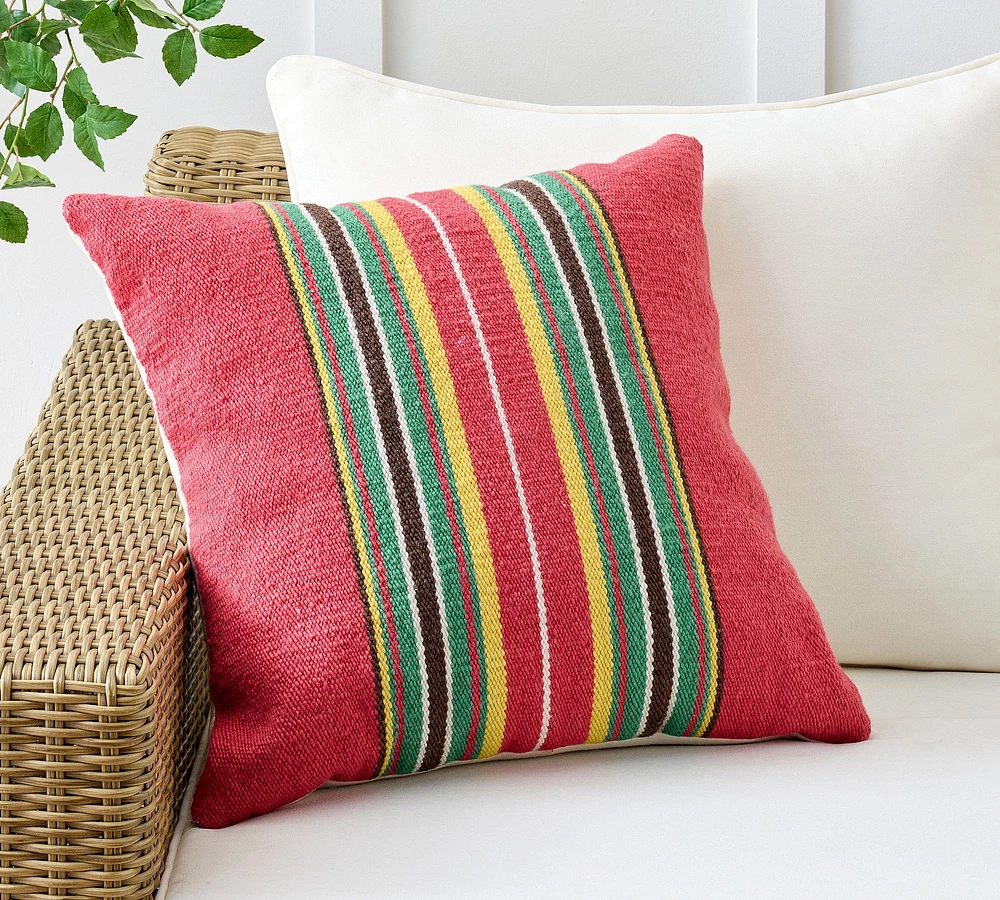 Berryessra Woven Striped Outdoor Pillow