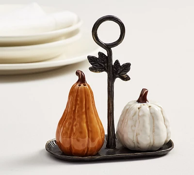 Gourd Stoneware Salt & Pepper Shakers