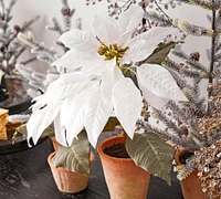 Faux Potted Poinsettias