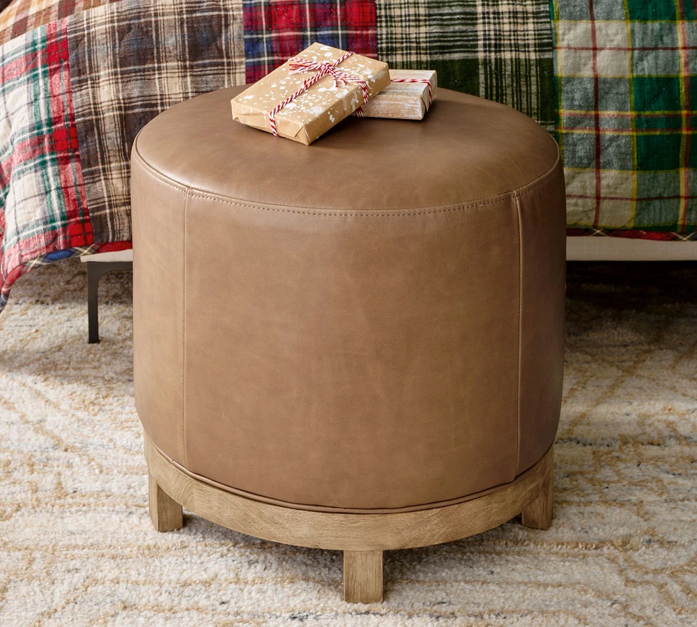 Open Box:Jake Leather Swivel Stool