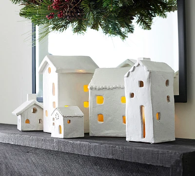 Handcrafted Ceramic Christmas Village Houses