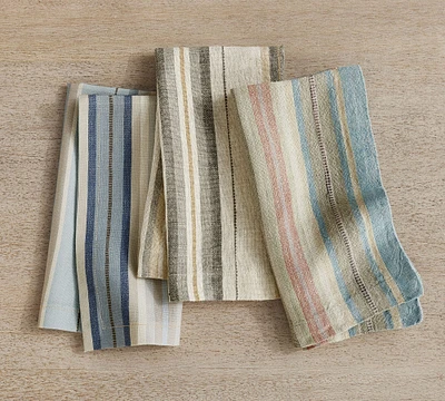 Open Box: Lonnie Striped Linen Napkins - Set of 4