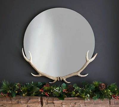 Antler Round Wall Mirror