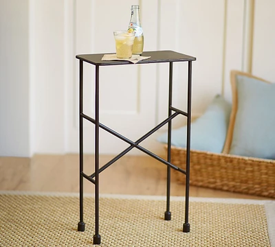 Zane Rectangular Metal Accent Table (14")