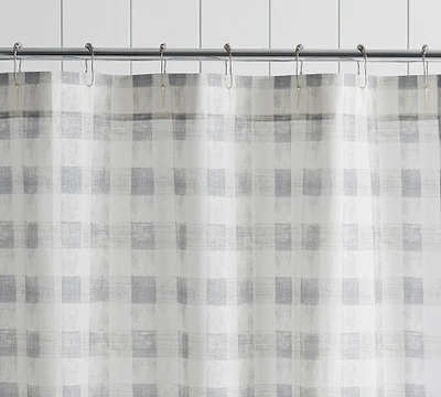 Open Box: Rhett Check Organic Shower Curtain
