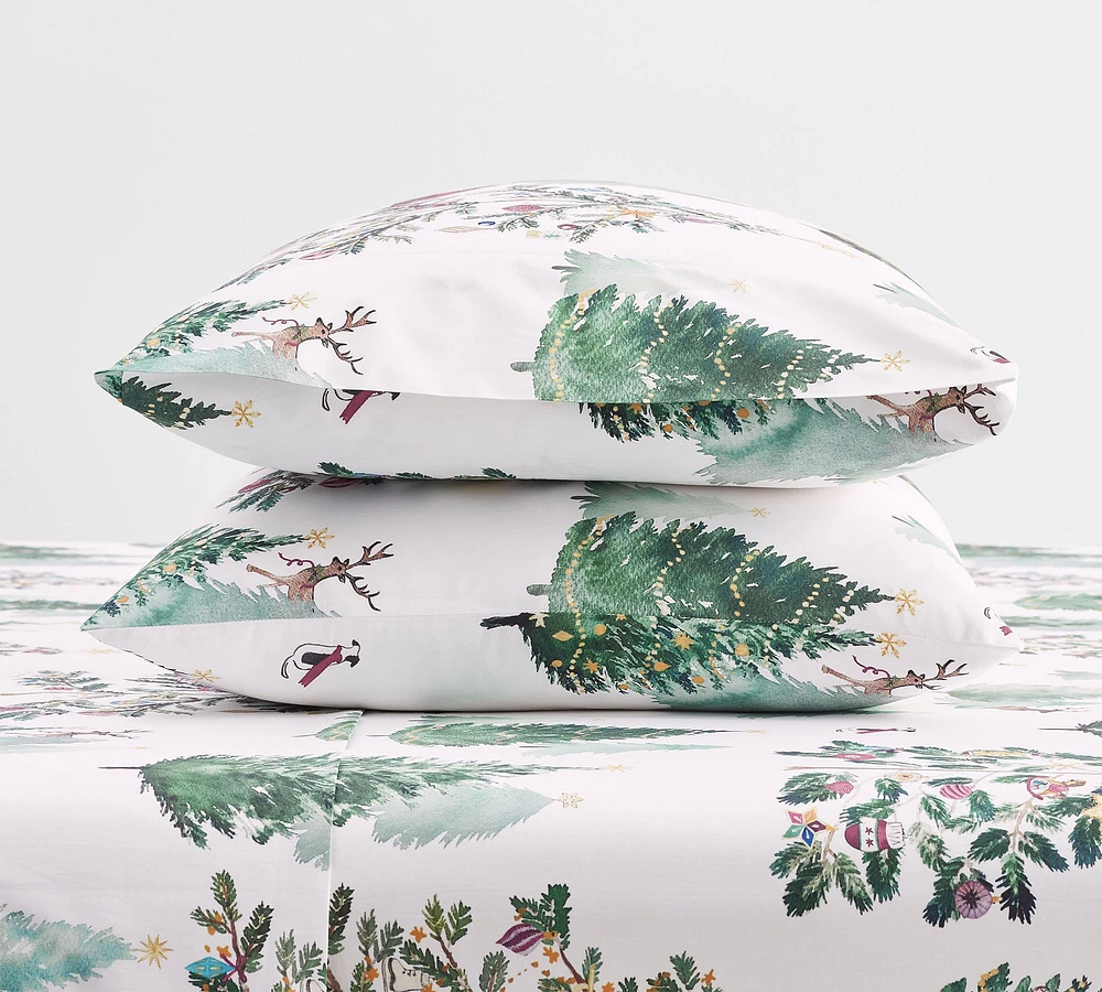 Christmas the Country Percale Pillowcases - Set of 2