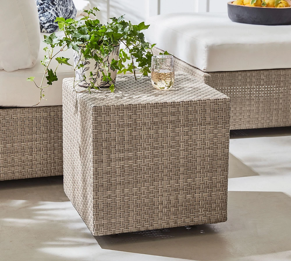 Belvedere Wicker Bunching Cube Outdoor Side Table