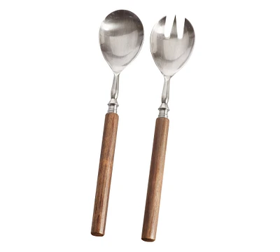 Mango Wood Handled Serving Utensils - Set of 2