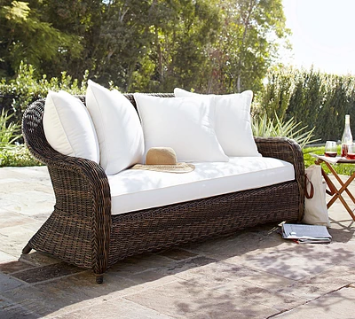 Open Box: Torrey All-Weather Wicker Roll Arm Outdoor Sofa (77")