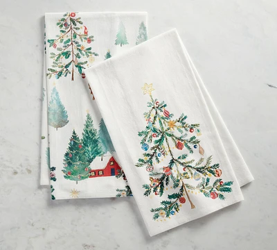 Christmas in the Country Cotton Tea Towels - Set of 2