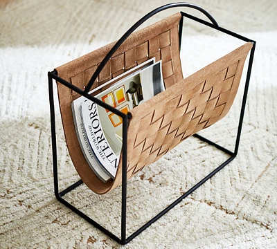 Suede Magazine Holder