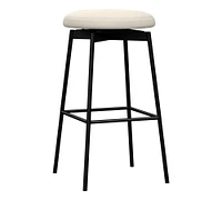 Maison Leather Backless Swivel Stool