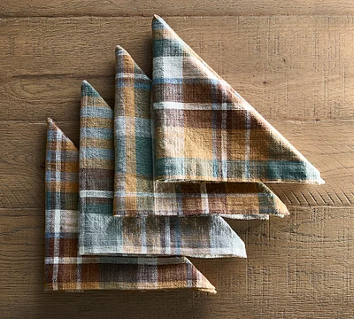 Montecito Plaid Cotton/Linen Napkins - Set of 4