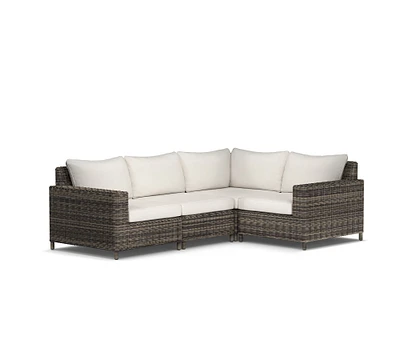 Torrey Wicker 4-Piece Square Arm Outdoor Sectional (101")