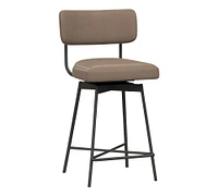 Open Box: Maison Leather Swivel Stool