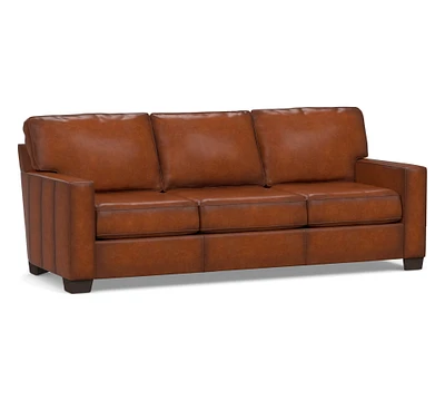 Buchanan Square Arm Leather Sofa (78"–90")