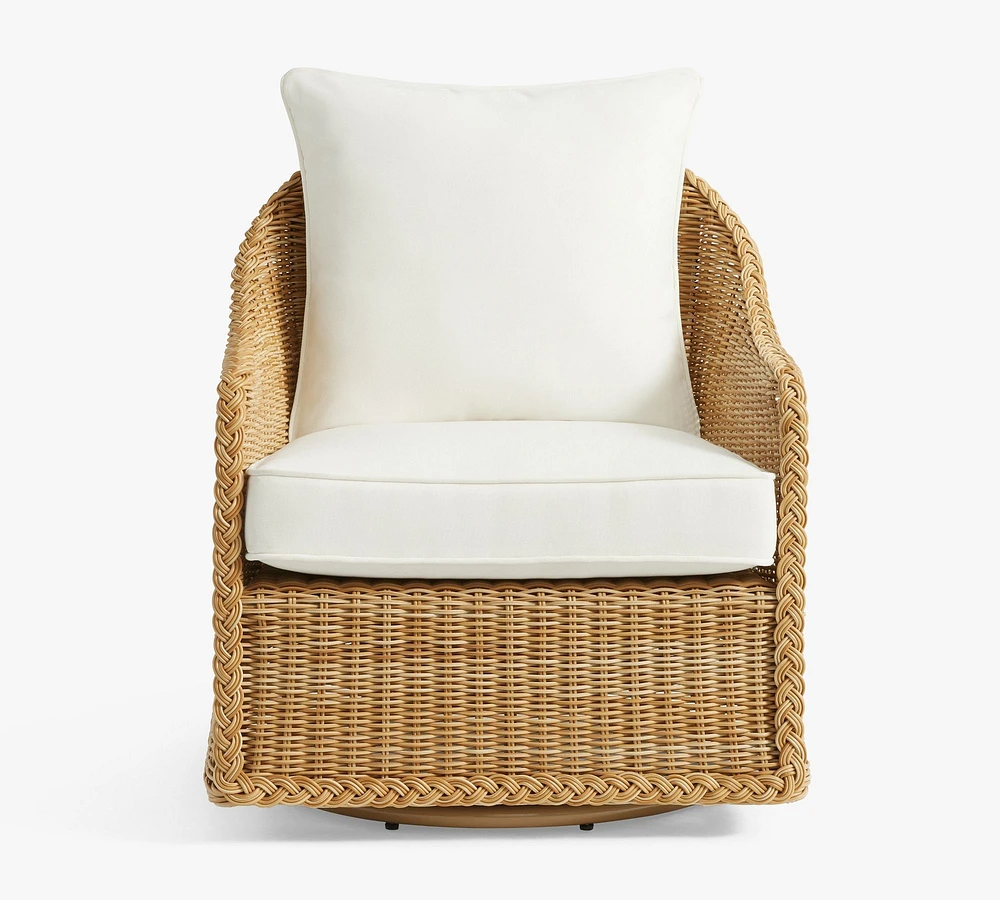 Westport Wicker Swivel Outdoor Lounge Chair