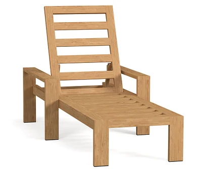 Malibu Teak Outdoor Single Chaise Lounge