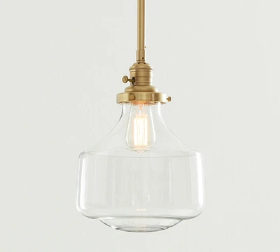Schoolhouse Glass Pole Pendant (8"-12")