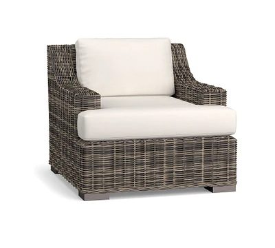 Huntington Wicker Slope Arm Outdoor Lounge Chair