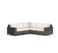 Torrey Wicker 5-Piece Square Arm Outdoor Sectional (101")