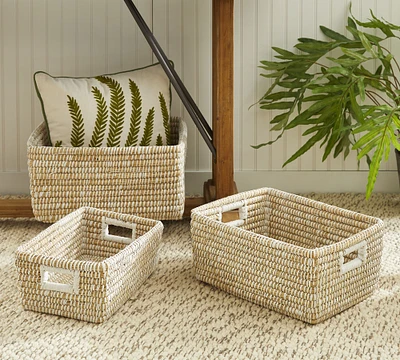 Dahlia Handwoven Rivergrass Utility Baskets - Set of 3