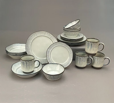 Colonnade Stoneware Black Dinnerware Set