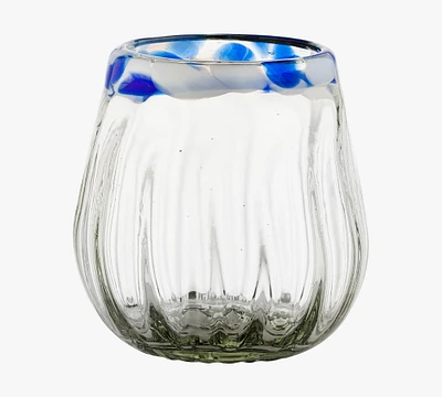 Optic Ocean Recycled Stemless Wine Glass Set