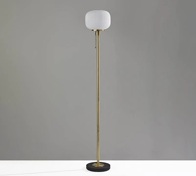 Nausica Ribbed Glass Floor Lamp (58")