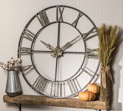 Oversized Galvanized Wall Clock