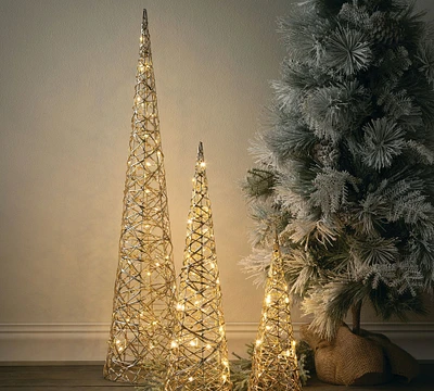 Open Box: Starry Indoor/Outdoor Lit Cones, Set of 3