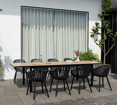 Spear Metal Dining Table with Sinclair Metal Dining Armchair Outdoor Dining Set