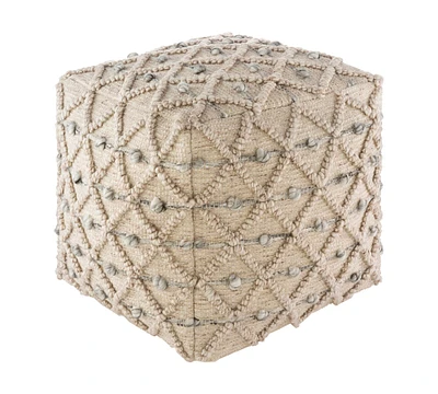 Taube Handwoven Organic Diamond Dot Pouf