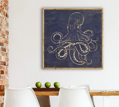 Carved Wood Octopus Wall Art