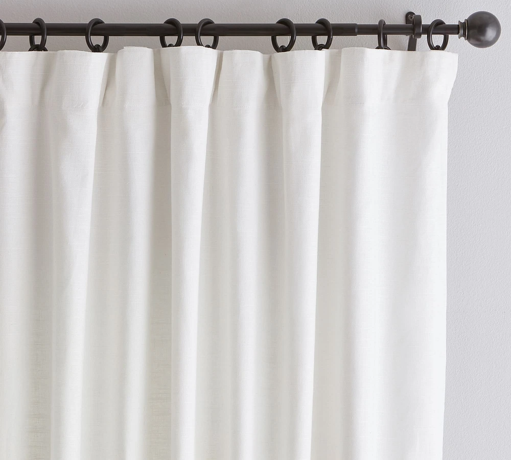 Open Box:Custom Emery Linen Curtain - White