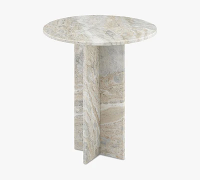 Calvert Round Marble Accent Table (18")