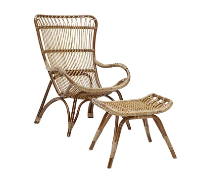 Monet Rattan Chair and Ottoman