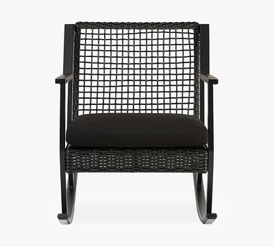 Klein Wicker Rocking Outdoor Lounge Chairs, Set of 2