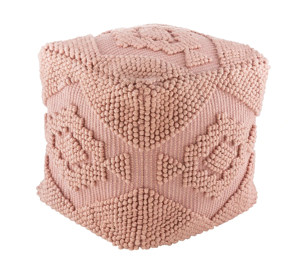 Simona Handwoven Embroidered Pouf