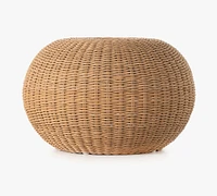 Encinitas Wicker Round Outdoor Accent Stool (21")