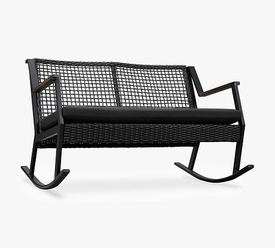 Klein Wicker 2-Seater Outdoor Rocking Bench