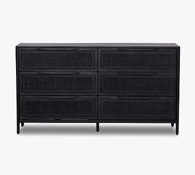 Dolores 6-Drawer Cane Dresser (58")