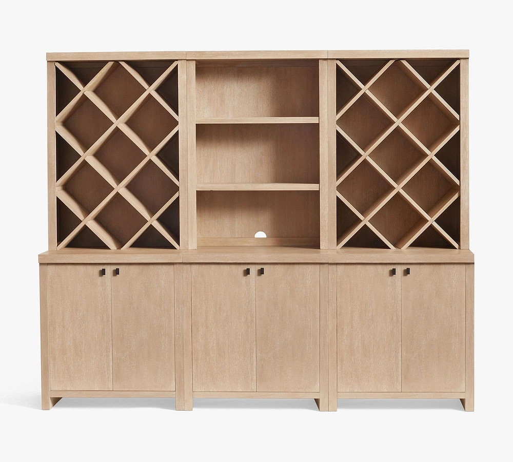 Modern Farmhouse 102" Wine Storage with Cabinets